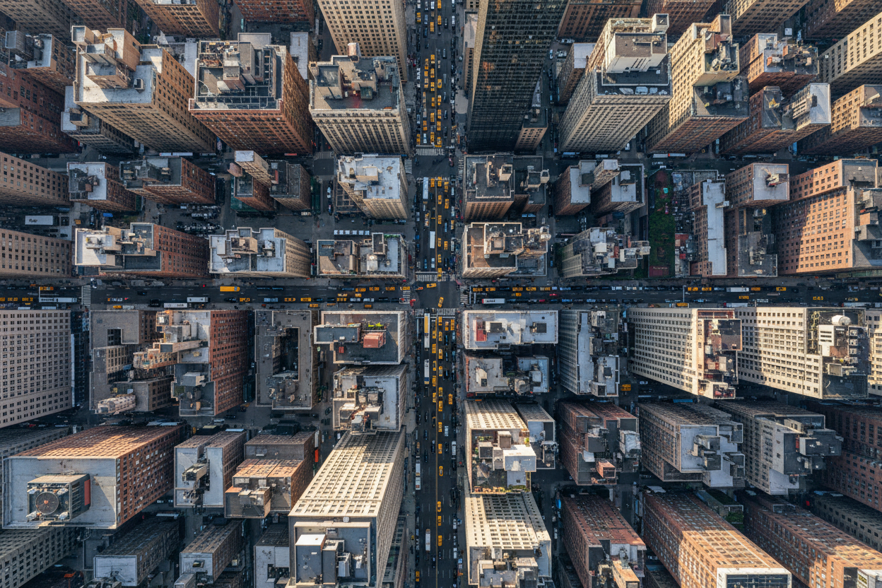 nyc garment district aerea view